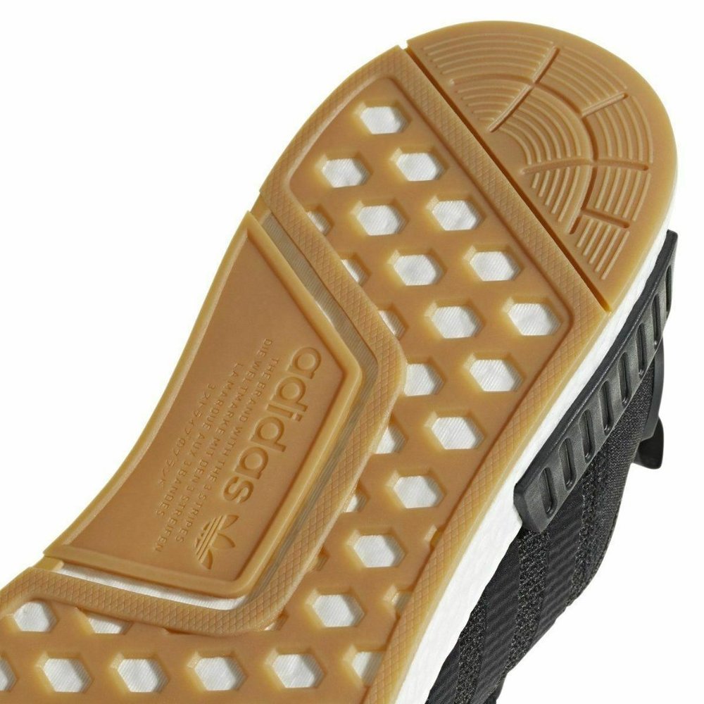 [B42200] Mens Adidas NMD_R1 - Black Gum Sneakers - Picture 5 of 5